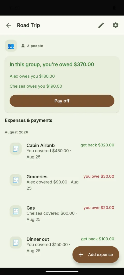 The app in the Nature theme